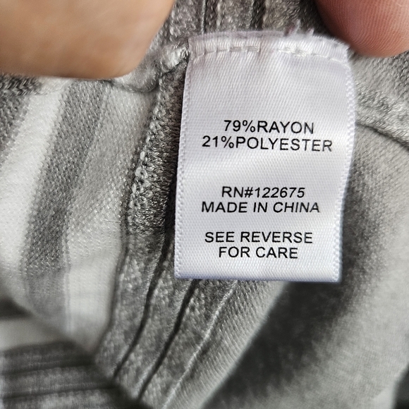 Sienna & Sage Womens Cardigan Gray White Sz Large - Picture 8 of 8